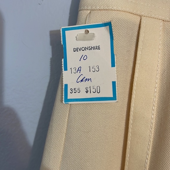 Vintage Infinitif Palazzo Virgin Wool High Rise Pleated Pants with Side Slits - Picture 6 of 9